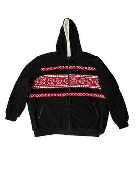 KingSize Fleece Hoodie Jacket Men's 5XL Tall (5XLT) Full Zip Sherpa Lined Black